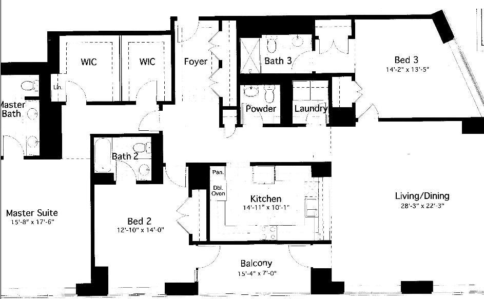 600 N Lake Shore Drive Floorplan - 12 South Tier